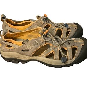Keen Waterproof Sport Sandals Hiking Sandals Orange Brown Lace Owyhee Sz 10/10.5